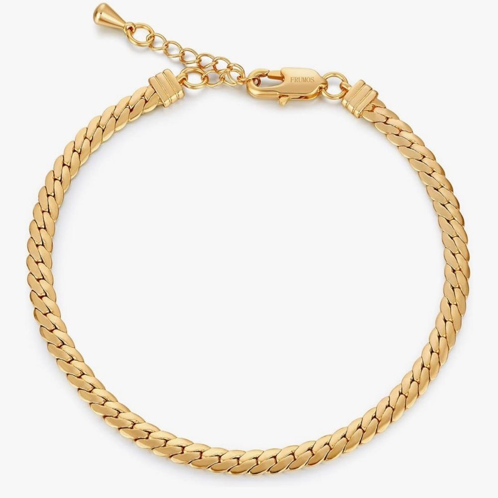 NEW 18 k Gold Plated Gold Chain Bracelet